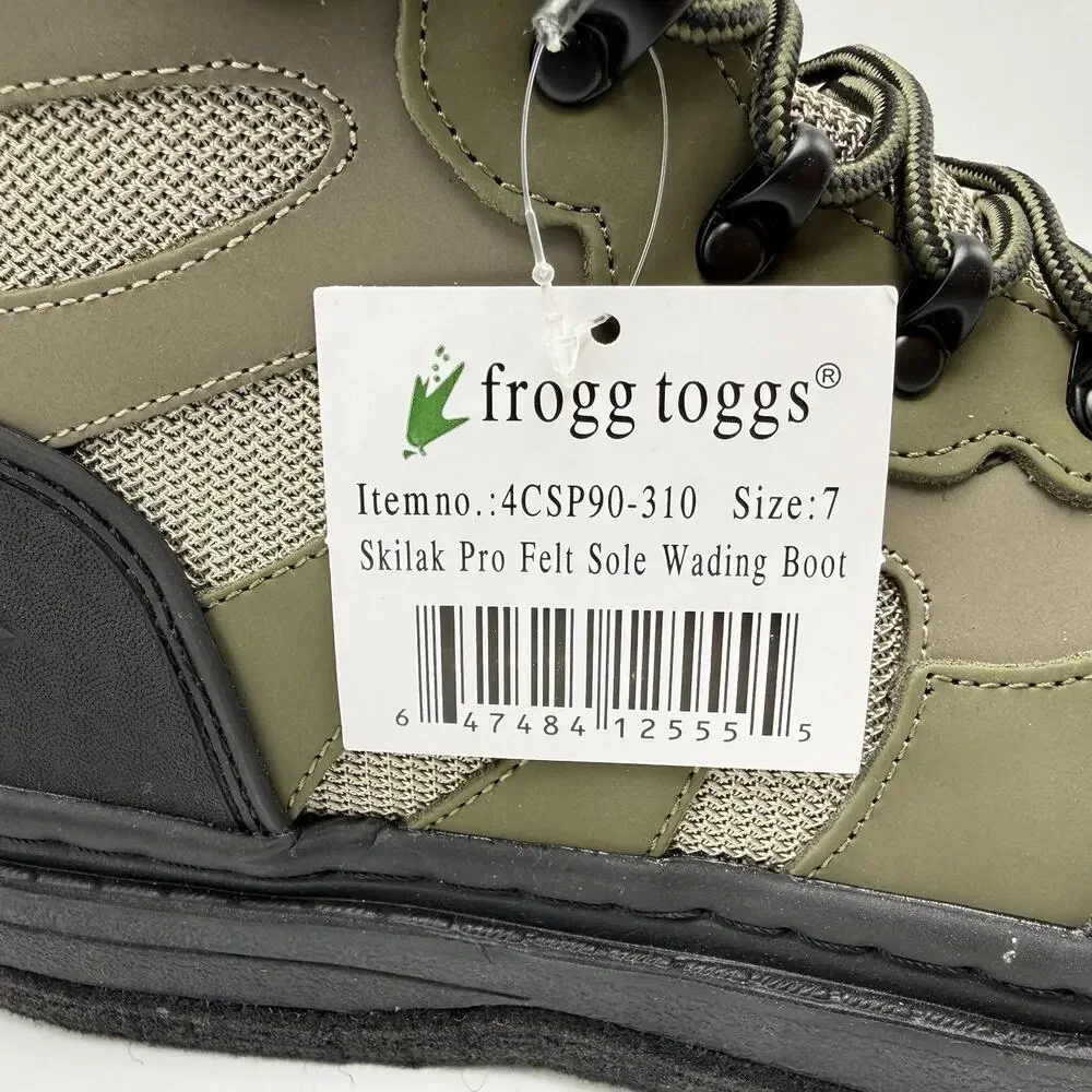 Frogg Toggs Skilak Pro Wading Boot Mens Size 7 Khaki Felt Sole Fishing Outdoor